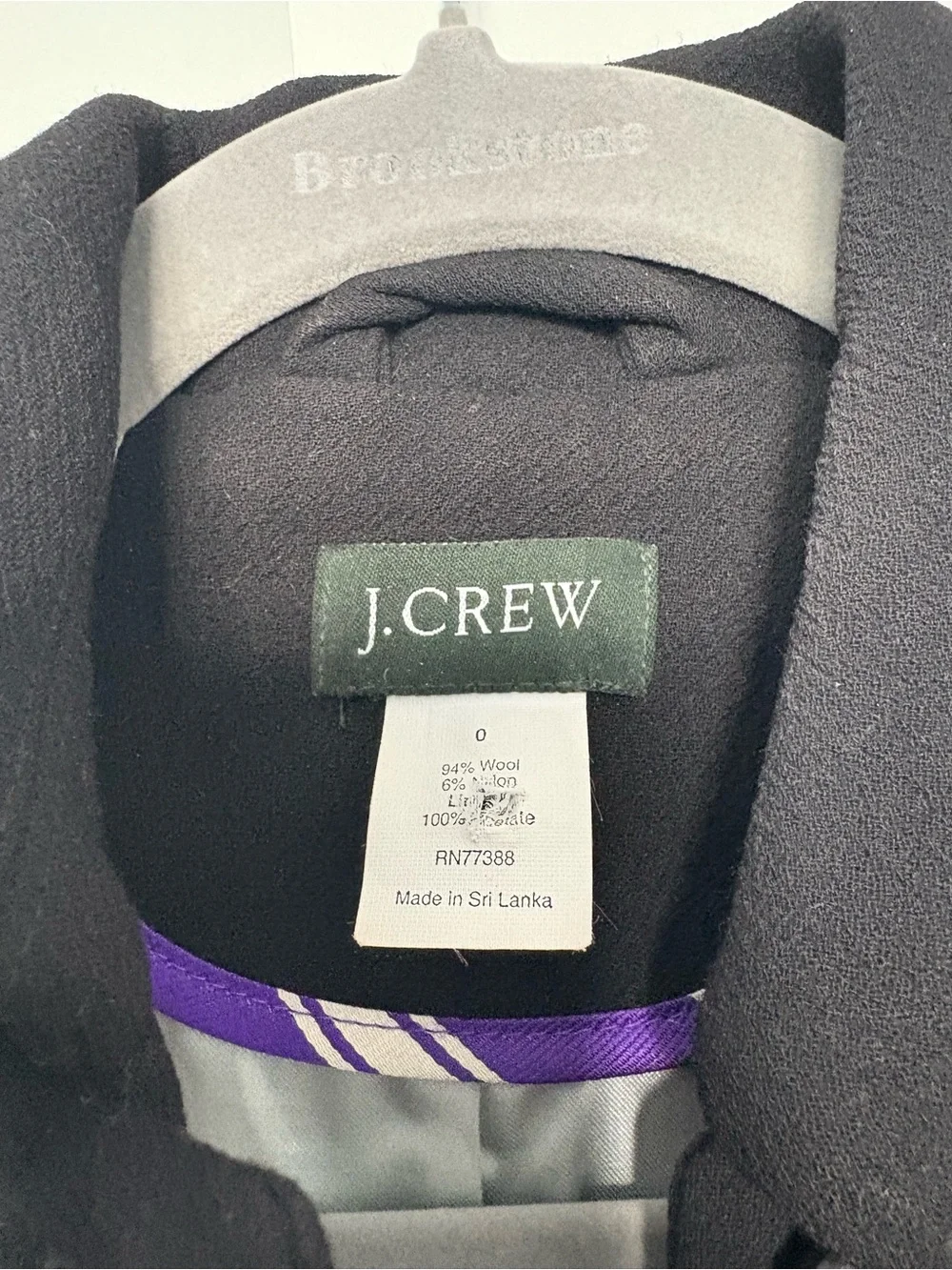J. Crew Black Wool Trench Coat